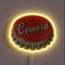Charger l&#39;image dans la galerie, Colorful Cerveza Beer Sign with Vibrant RGB Neon Accents Installed