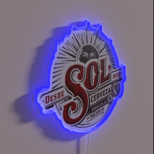 Charger l&#39;image dans la galerie, Vibrant RGB neon sign featuring iconic Mexican beer brand logo.