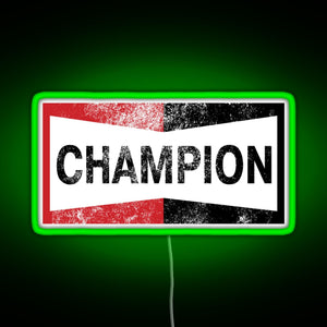 Champion Vintage Logo RGB neon sign green