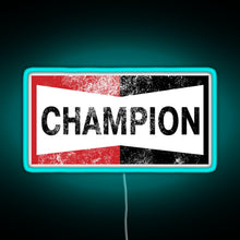 Charger l&#39;image dans la galerie, Champion Vintage Logo RGB neon sign lightblue 