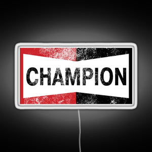 Champion Vintage Logo RGB neon sign white 
