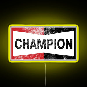 Champion Vintage Logo RGB neon sign yellow