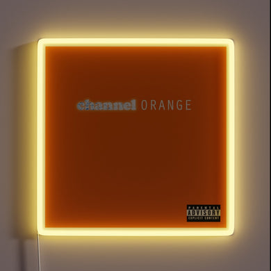 Minimalist Channel Orange neon sign inspired by Frank Ocean’s album cover.