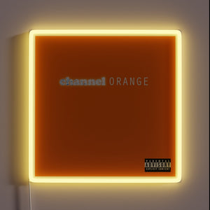 Minimalist Channel Orange neon sign inspired by Frank Ocean’s album cover.