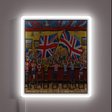 Charger l&#39;image dans la galerie, RGB Neon Sign Featuring Cheers, Pub Flags, and Beer Mugs