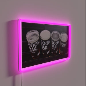 Vibrant RGB LED drink-themed neon bar decoration with cheerful ambiance.