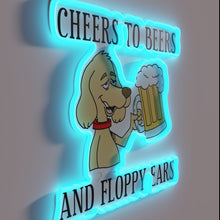 Charger l&#39;image dans la galerie, Neon cartoon dog beer sign with fun floppy ear design