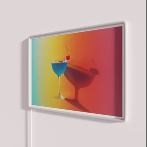 Cherry Martini Bar Sign, Vibrant RGB Neon Cocktail Decor Lighting