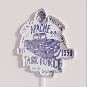 Vintage Chevrolet Apache Truck Task Force Series LED Neon Sign Decor