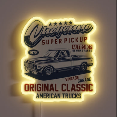Vintage Chevrolet Cheyenne 1972 Retro Style LED Neon Sign Illumination