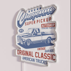 Vintage Chevrolet Cheyenne 1972 Neon Sign Retro Automotive Decor Classic
