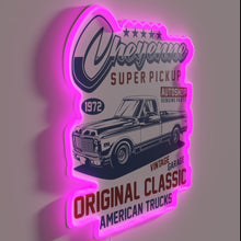 Charger l&#39;image dans la galerie, Chevrolet Cheyenne 1972 vintage truck themed RGB neon light decoration