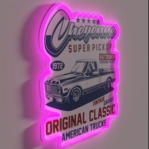Chevrolet Cheyenne 1972 vintage truck themed RGB neon light decoration