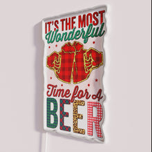 Charger l&#39;image dans la galerie, Vibrant RGB neon Christmas and beer themed decorative wall sign