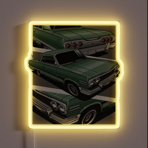 Vintage 1960s Retro Style Chevy Impala SS Neon Sign Decoration