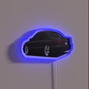 Vintage-inspired neon sign of a 1996 Chevrolet Caprice classic car.