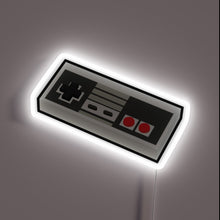 Charger l&#39;image dans la galerie, Retro NES controller neon sign with white glow.