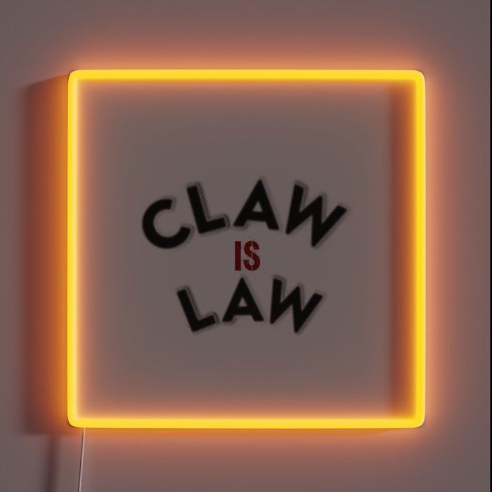 Eye-catching RGB Neon Sign Featuring Claw is Law Motif.