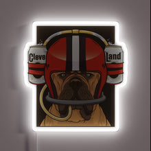 Charger l&#39;image dans la galerie, RGB illuminated LED sign featuring Browns beer helmet design logo