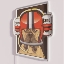Charger l&#39;image dans la galerie, Neon Cleveland Browns Beer Helmet Design RGB Glass Sign Decor