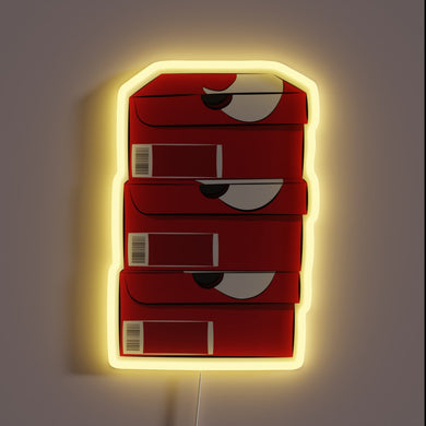 Sneakerhead vibes only 🏆🔥 — this glowing stack of classic red Nike shoe boxes brings that collector’s energy to your wall. Perfect for your sneaker room, man cave, or content studio!