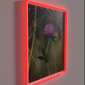 Vibrant Clovers in Bloom Semi Realistic Neon Sign Artwork Illumination