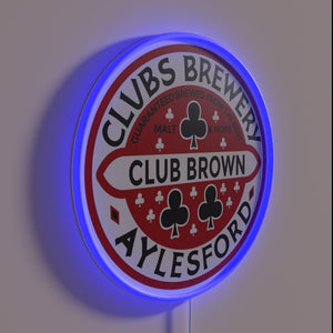 RGB Neon Sign: Clubs Brewery Brown Ale Bar Decor Illumination