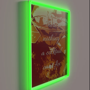 Glowing neon sign for cocktail enthusiasts with colorful LED accents