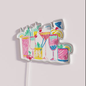Vibrant Cocktail Bar Sign in Color Changing RGB Neon Lighting