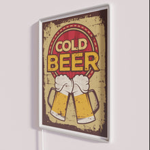 Charger l&#39;image dans la galerie, Color Changing Neon Bar Sign, Cold Beer in Multicolor Lighting