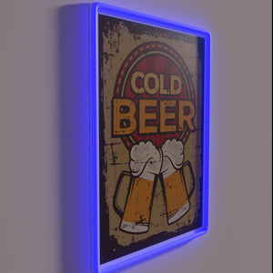 Neon cold beer sign for bars and home decor enthusiasts