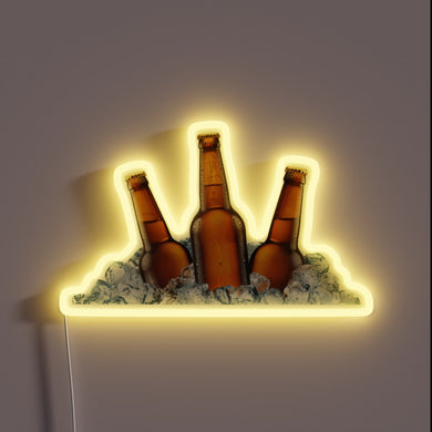 Neon bar decor for beer enthusiasts with vibrant color scheme.