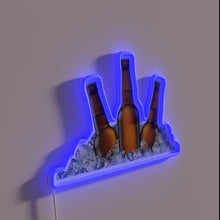 Charger l&#39;image dans la galerie, Neon beer sign with glowing red blue color accents