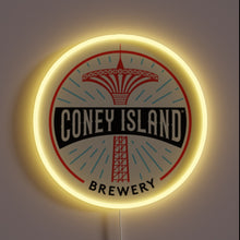 Charger l&#39;image dans la galerie, Coney Island Brewery neon sign with yellow LED border