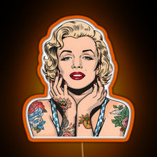 Charger l&#39;image dans la galerie, Cool Vintage Marilyn Monroe With Tattoos RGB neon sign orange