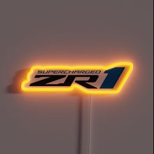 Charger l&#39;image dans la galerie, Eye-catching Corvette ZR1 Supercharged Neon Sign with RGB Illumination Effect