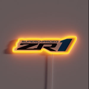 Eye-catching Corvette ZR1 Supercharged Neon Sign with RGB Illumination Effect