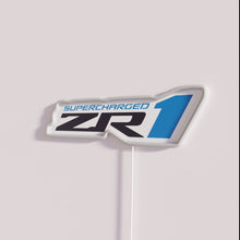 Charger l&#39;image dans la galerie, Corvette Supercharged ZR1 Logo Neon Sign with Color Changing RGB Lighting