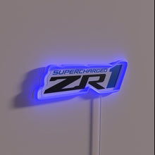 Charger l&#39;image dans la galerie, Customizable Corvette Supercharged ZR1 Neon Sign with RGB Color Options