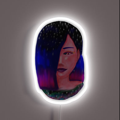 Galactic LED light show in vibrant neon colors with rhythm.