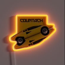 Charger l&#39;image dans la galerie, Vintage Lamborghini Countach Neon Sign with Multicolor RGB Lighting Effects