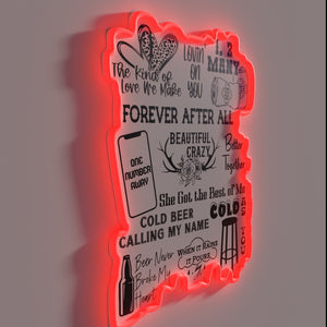 Country Vibes at Home with Customizable Neon Song Quote Sign