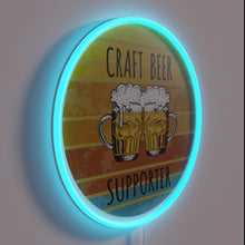 Charger l&#39;image dans la galerie, Brew lover&#39;s vibrant pride: Handcrafted, colorful RGB neon beer bar sign
