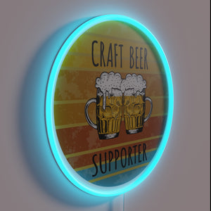 Brew lover's vibrant pride: Handcrafted, colorful RGB neon beer bar sign
