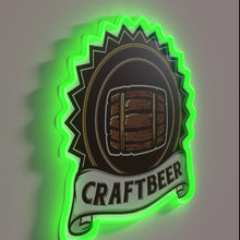 Charger l&#39;image dans la galerie, Barrel-Aged Craft Beer Sign with RGB Neon Lighting Accents