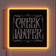 Charger l&#39;image dans la galerie, Vintage Creekside Distillery Sign with Glowing RGB Neon Accents