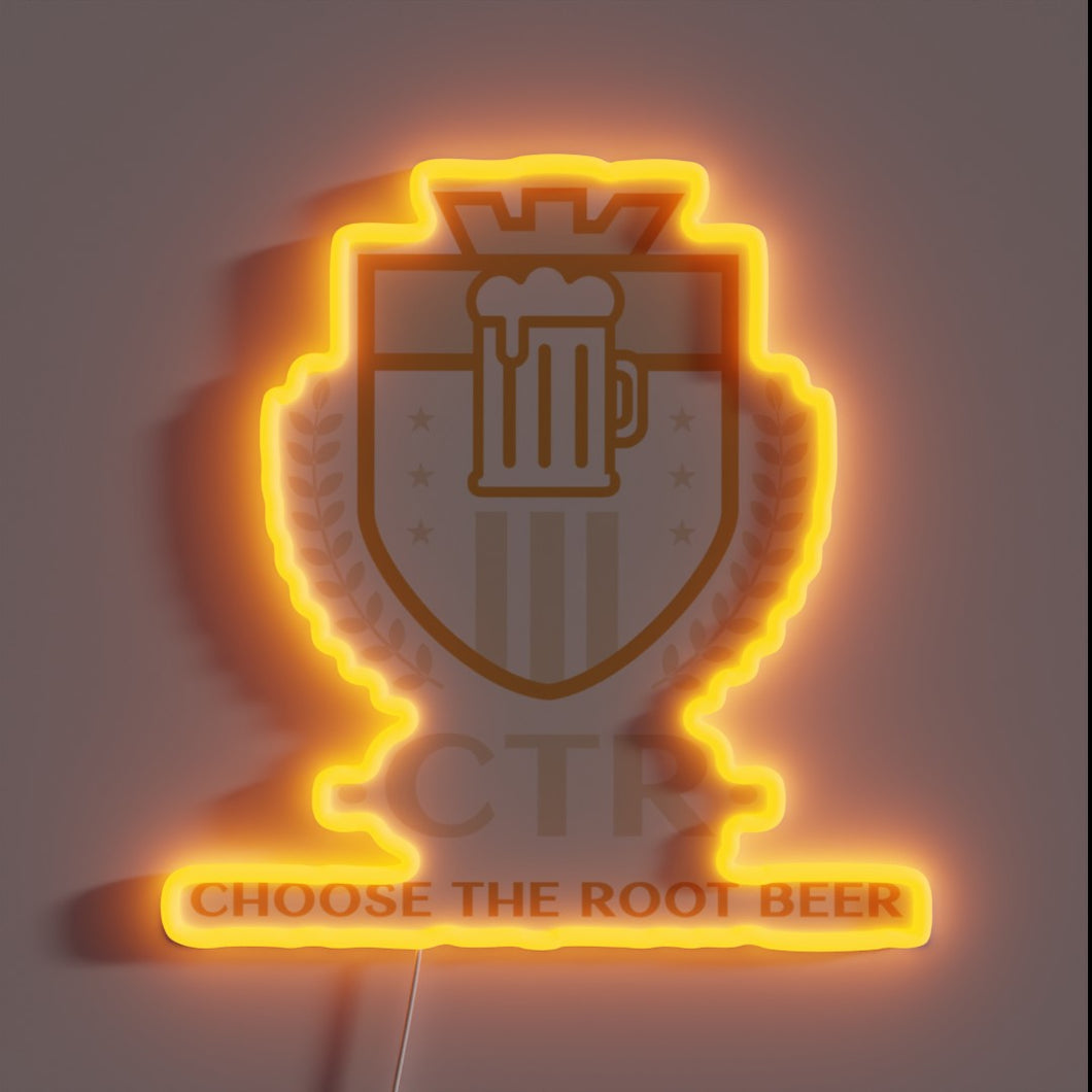 Vintage-style RGB neon sign for root beer fans and collectors.