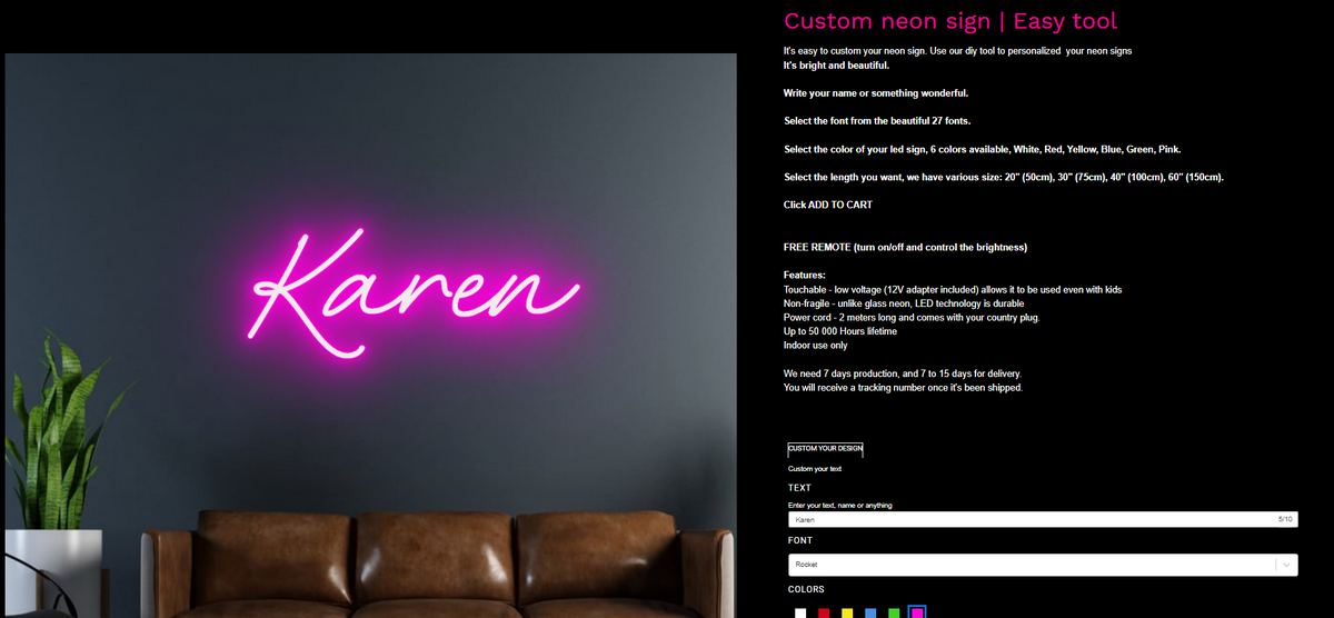 customizing your neon sign