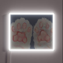 Charger l&#39;image dans la galerie, Vibrant RGB LED Sign Featuring Adorable Kitten Paw Artwork Design
