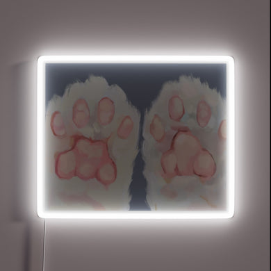Vibrant RGB LED Sign Featuring Adorable Kitten Paw Artwork Design